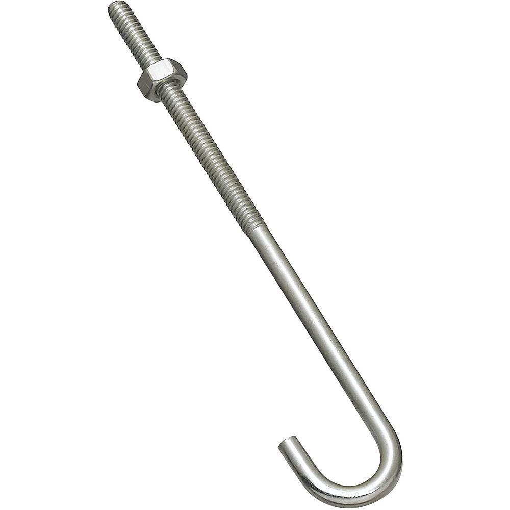 National Hardware N232-900 40 Pack 1/4" X 6" 2195BC Zinc Plated J Bolt with Hex Nut