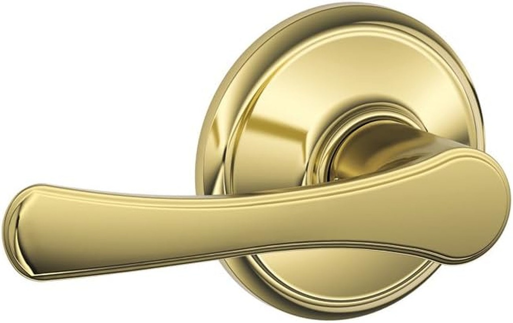 Schlage F10 VLA 505 605 16-080 10-027 134 N N SL Avila Hall and Closet Lever, Bright Brass
