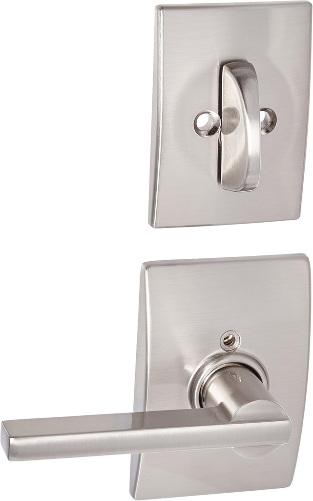 Schlage Lock Company F94LAT619CEN Latitude Lever Dummy Interior Pack with Deadbolt Cover Plate, Satin Nickel