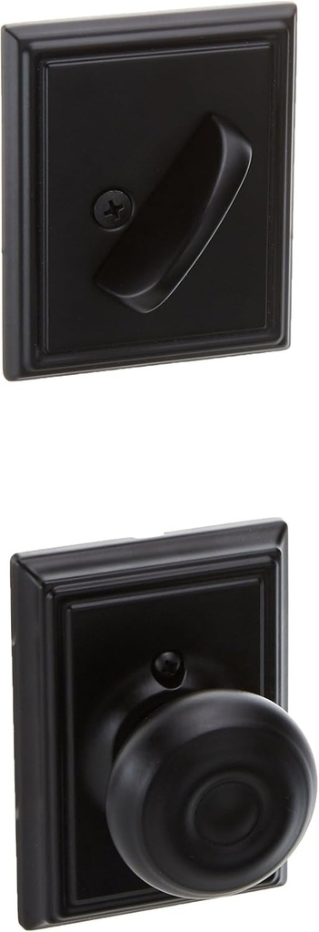Schlage Lock Company F59GEO622ADD Georgian Interior Pack Knob Set with Single Cylinder Deadbolt, Matte Black (Interior Half Only)