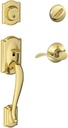 SCHLAGE Camelot Single Cylinder Handleset and Right Hand Accent Lever, Bright Brass (F60 CAM 505 Acc 605 RH)