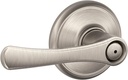 Schlage F40 VLA 619 Avila Door Lever, Bed & Bath Privacy Lock, Satin Nickel