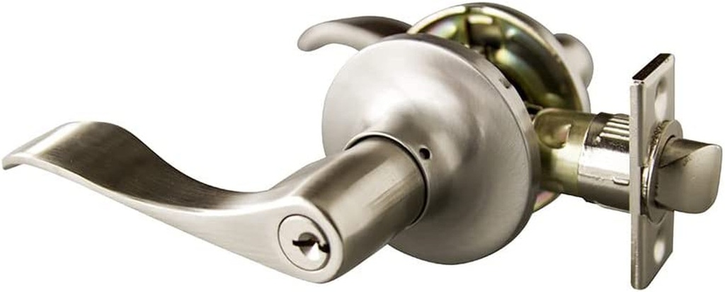 Design House 727933 Stratford 6-Way Universal Entry Door Lever Satin Nickel