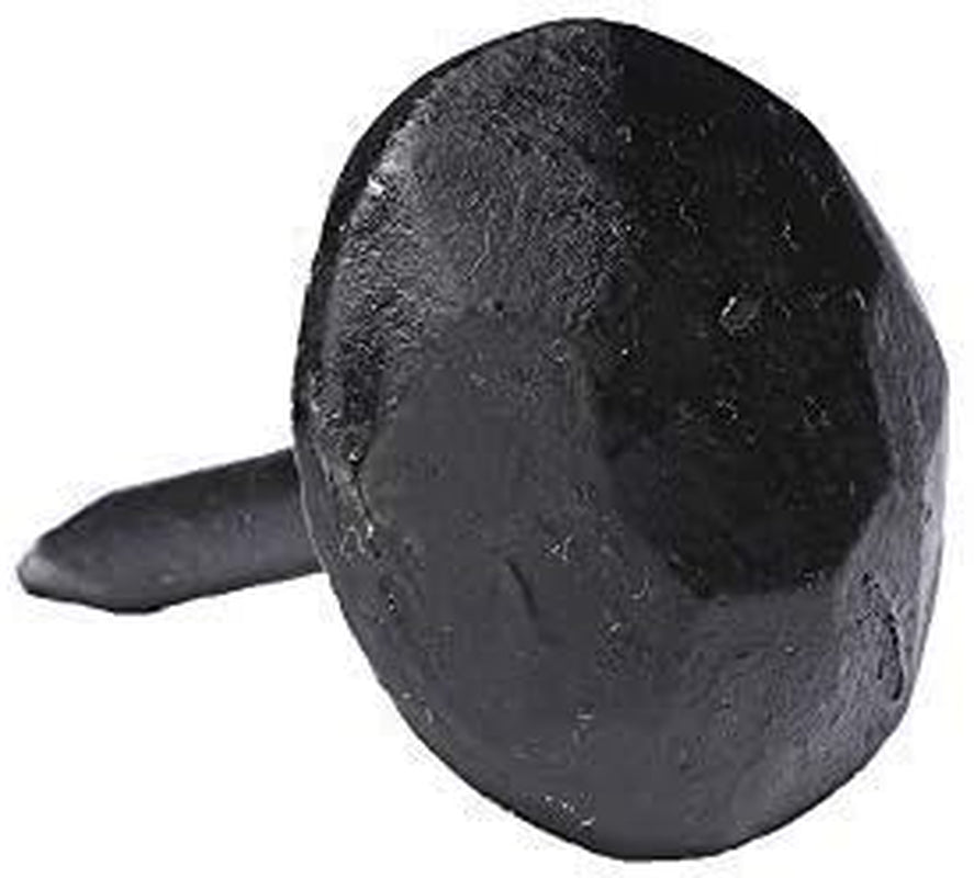 (Set of 50) 1 X 1 Inch (Approx.) round Iron Clavos Decorative Nails, Hand Forged, Natural Black Finish