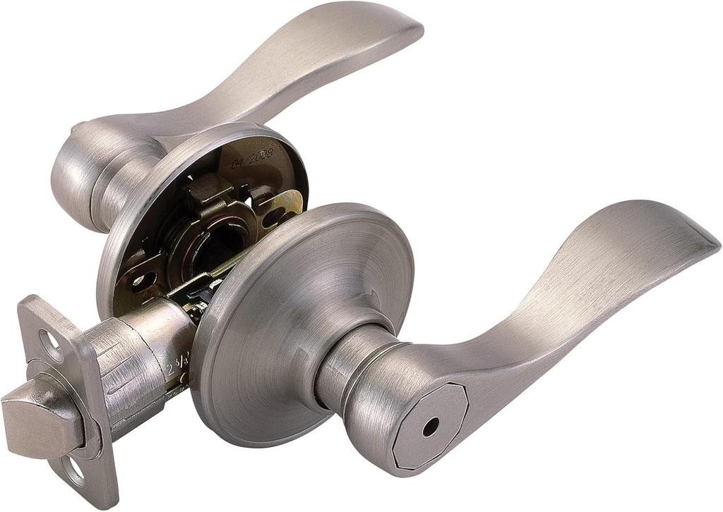 Design House 742858 Springdale 6-Way Universal Privacy Bed and Bath Door Lever Satin Nickel