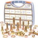 707PCS Bolts and Nuts Assortment Kit with Portable Container, VIGRUE 1/4-20 5/16-18 3/8-16 UNC Hex Bolts Screws Assorted Set Grade 8 Heavy Duty Bolts Nuts Washers 15 Sizes, Length 1/2" to 2"