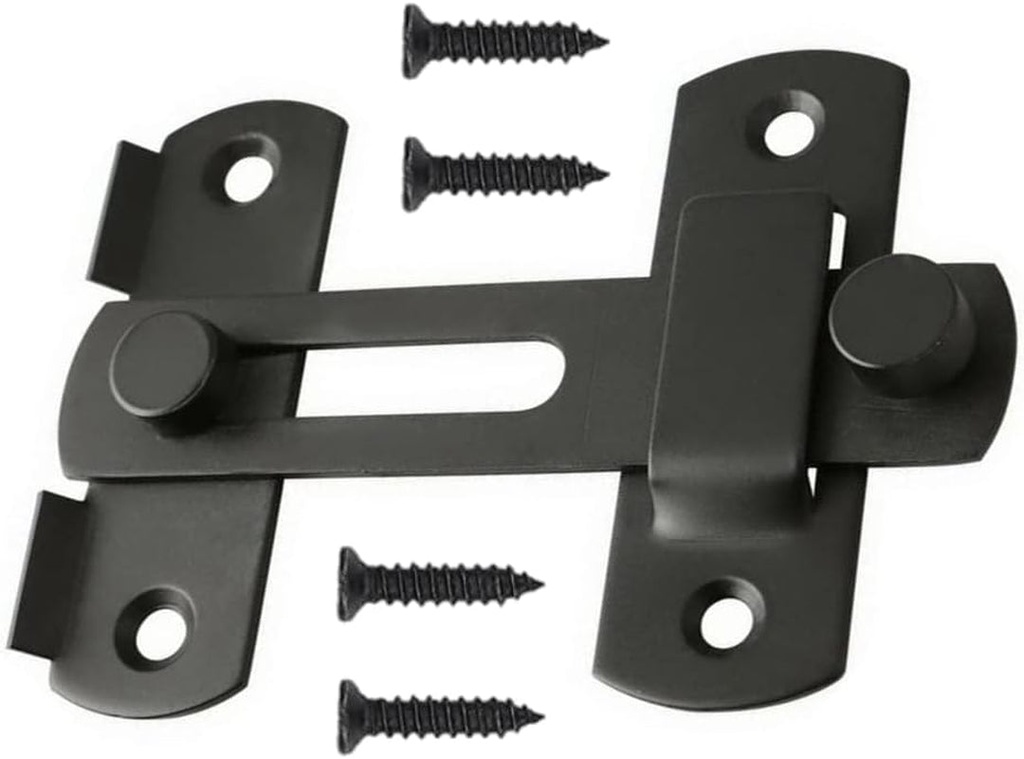 Barn Door Lock Latch 4 Inch Safety Door Lock Sliding Door Latch Bolt Gate Latch Stainless Steel,Matte Black Finish