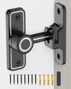 Heavy Duty Gate Latches 90 Degree Right Angle Barn Door Lock, Anti-Theft Sliding Door Lock Latch for Wooden Fence Garden Bathroom Outdoor Garage Window Include Screw (Luminous Black)
