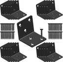 Black Stainless Steel Shelf Bracket,Joint Right Angle Bracket,L Shape Heavy Duty Metal Corner Brace Shelf Supporter for Wood Aufuga (20, 2X2X2Inch)