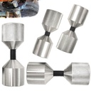 Flange Two Hole Pin; 1-1/8'' 1-5/8'' Diameter Alignment Pin with Anodized Silver Oxide Finish, Detachable Flange Double Hole Pin (4 Pack)