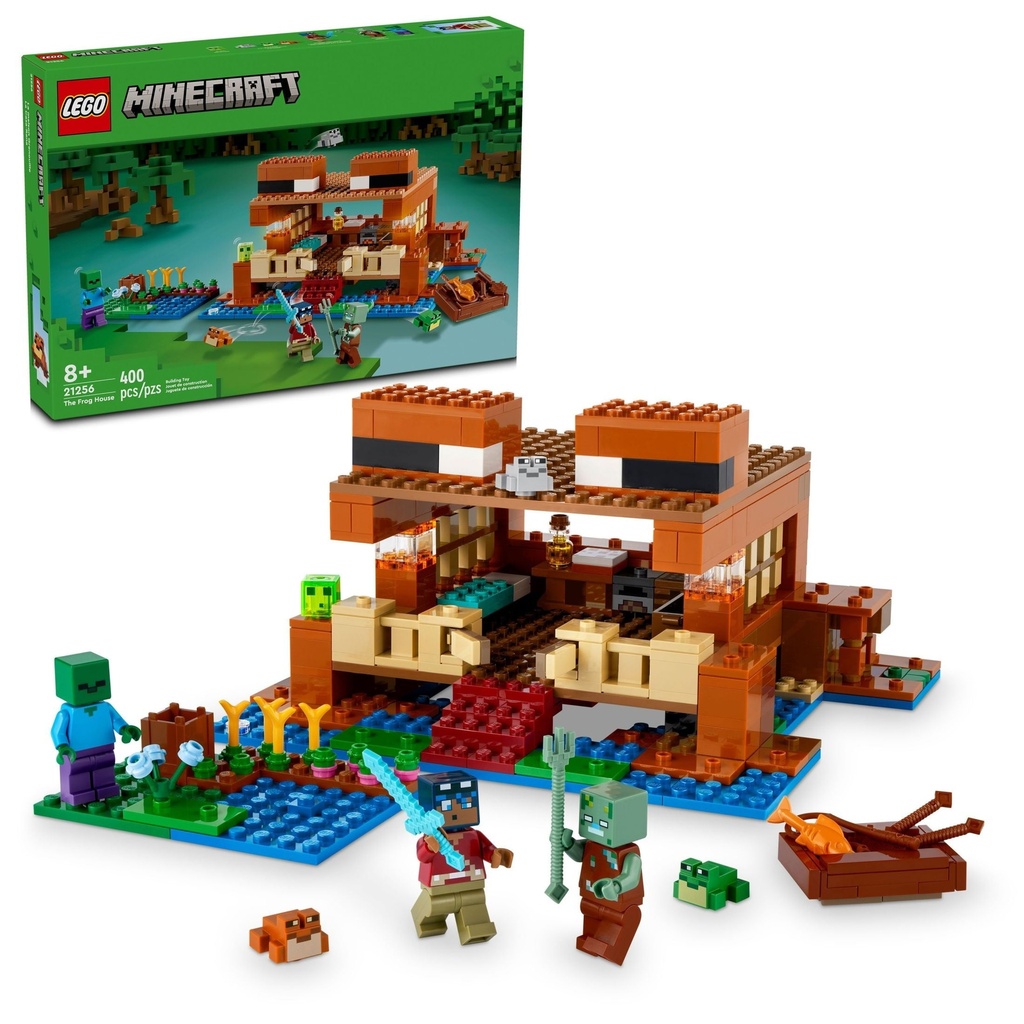 LEGO Minecraft the Frog House Building Toy for Kids, Minecraft Toy Featuring Animals, a Toy Boat and Minecraft Mob Figures, Gaming Gift for Girls and Boys Ages 8 and Up, 21256