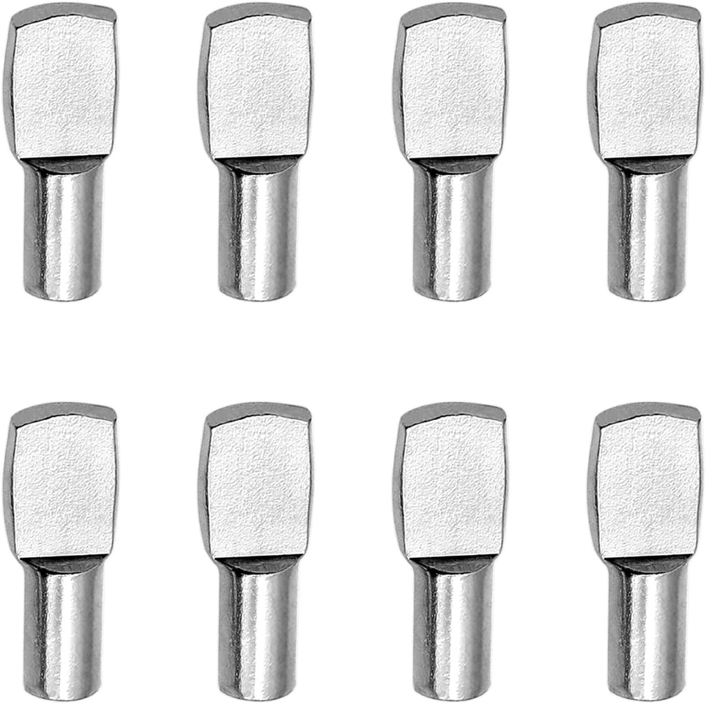 100 Pcs Shelf Pins Pegs,5Mm Spoon Shape Nickel Plated Shelf Support Pegs,Bookshelf Pegs for Shelves,Cabinet Shelf Bracket Pegs Shelf Pins Holders for Kitchen Furniture & Closet
