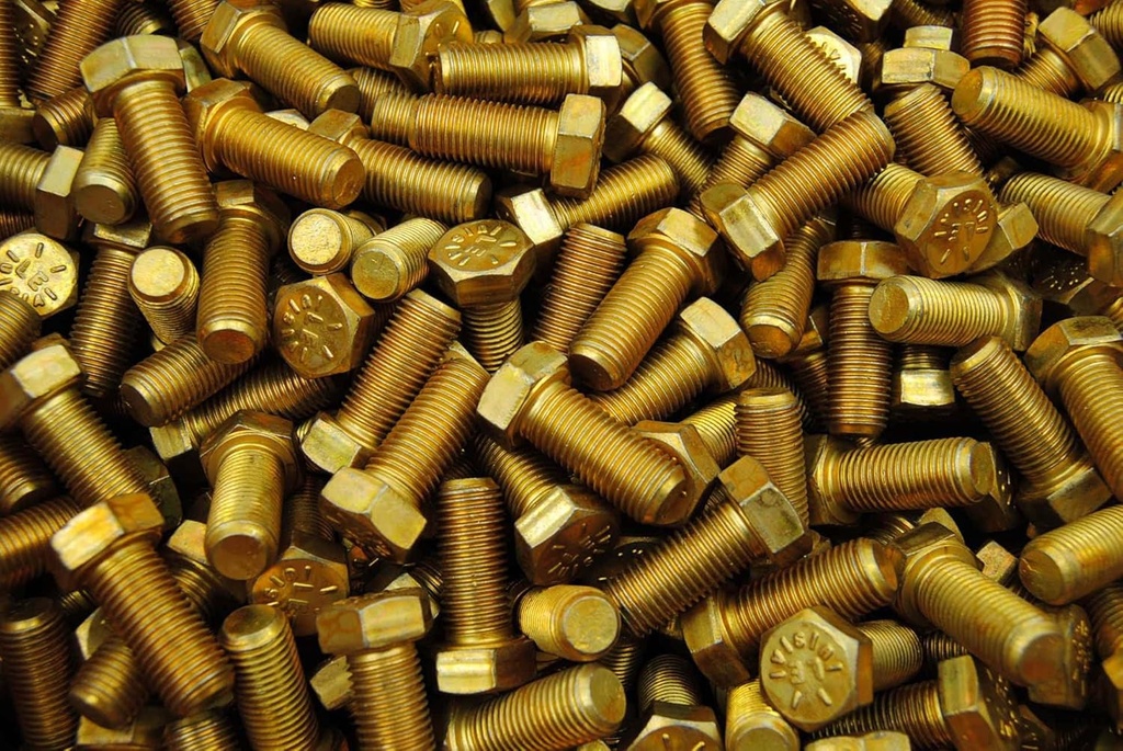 (100) Hex Head Bolts 7/16-20 X 1 Fine Thread Grade 8 Yellow Zinc USA