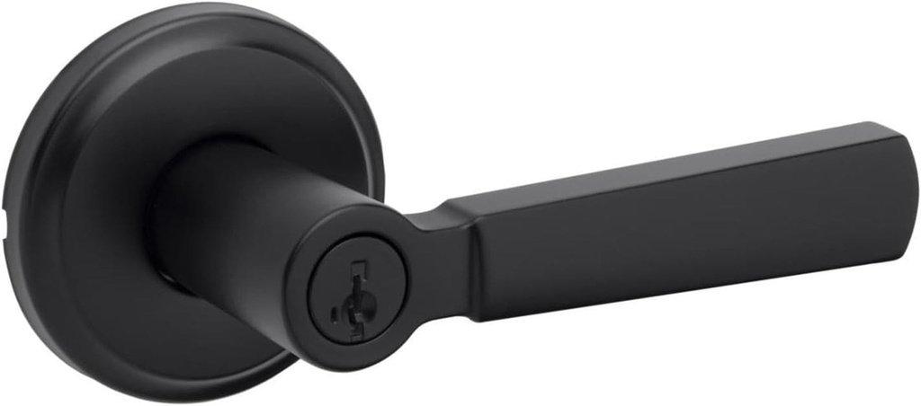 Kwikset 740PHL-514S Perth Lever Entry Door Lock Smartkey with 6AL Latch and RCS Strike Matte Black Finish