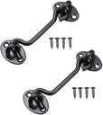 2 Pcs Barn Door Lock Gate Latch 4 Inch Hook and Eye Latch Heavy Duty Screen Latches Hardware Stainless Steel Gate Lock Cabin Hooks for Home