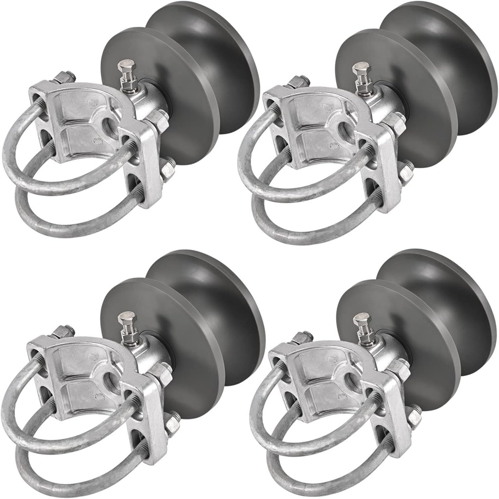 Sliding Gate Rollers Nylon Cantilever Slide Gate for 4" round Post, 2-3/8" or 2-1/2" Chain Link Fence Gate Frame (Pack of 4)