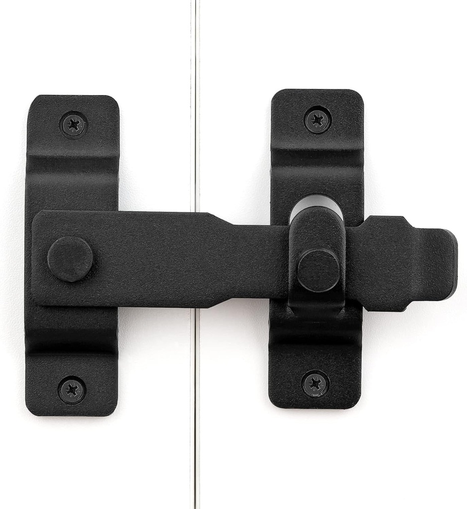 4 Packs Barn Door Latches，4.33”X 3.23” Matte Black Stainless Steel Barn Gate Flip Door Latch Bi-Fold Door Lock,Sliding Door Antique Lock Gate Latches Wine Cabinet Closet Door Latches