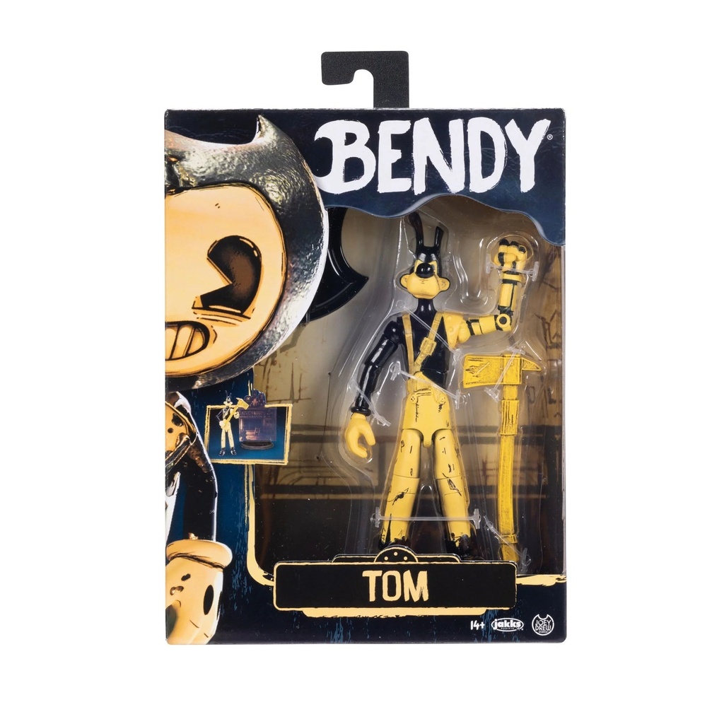 Bendy 5 Inch Action Figure Tom with 14 Points of Articulation and Axe Accessory
