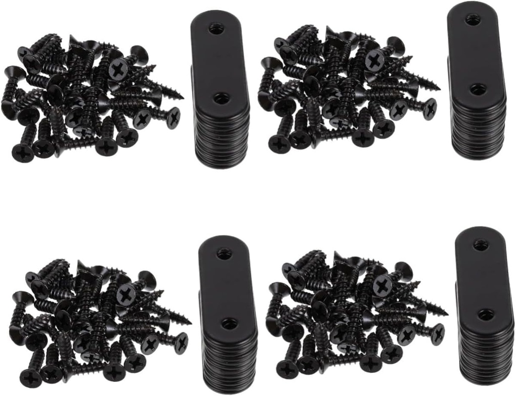 ULTECHNOVO 96 Pcs Connector Stainless Straight Braces Metal Brackets for Wood Mending Plate Metal Braces for Wood Stainless Steel Straight Brace Brackets for Braces