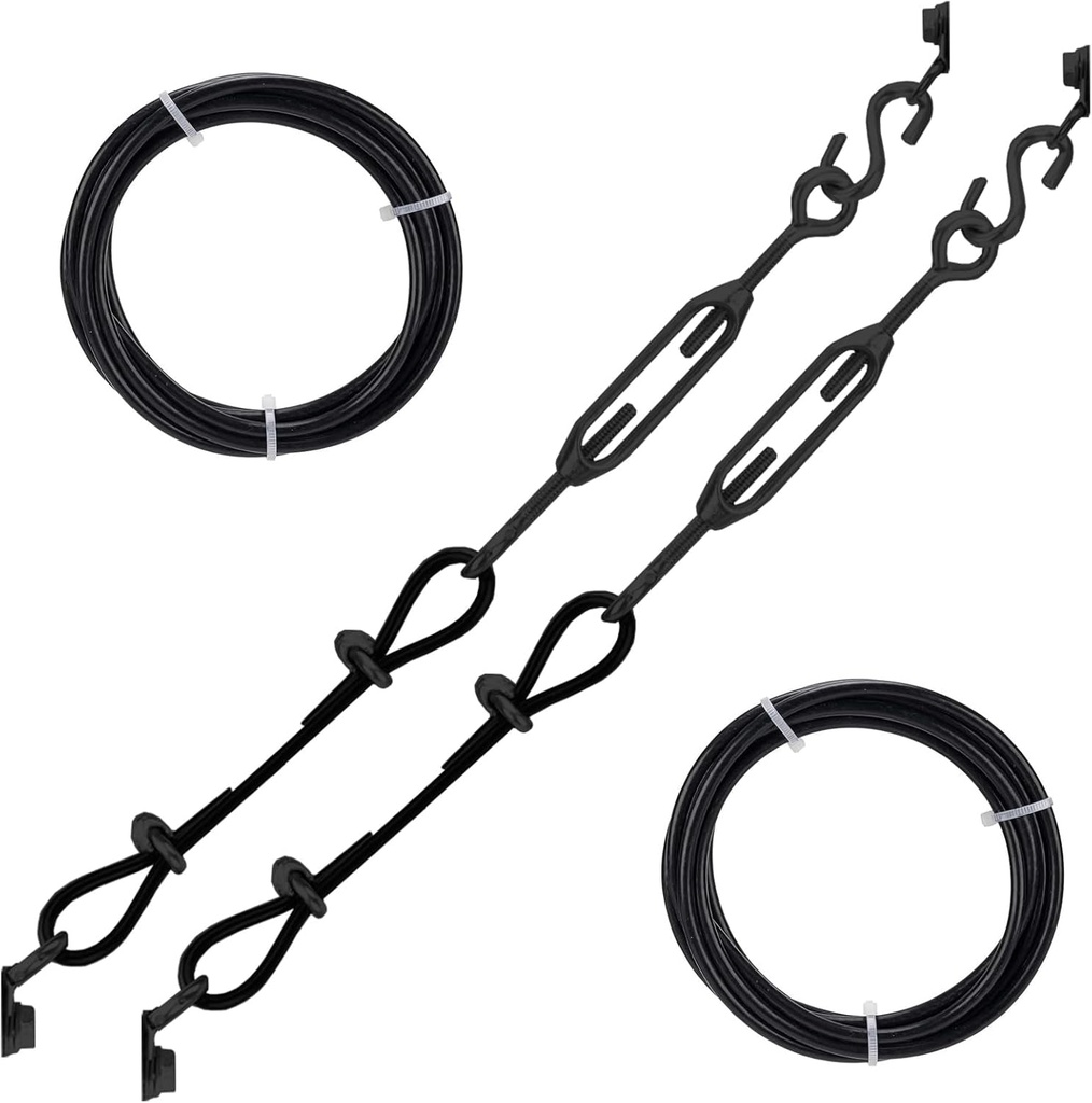 2 Sets Alloy Steel Supporting Durable Anti-Sag Gate Cable Kits for for Outdoor Wooden Fence Gate Door Support