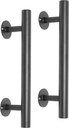 12'' Black Iron Gate Handles and Pulls Pack of 2, Garage Door Handle, Outdoor Sheds Fence Barn Door Pulls, Exterior Cabinets Closet Gate Pulls