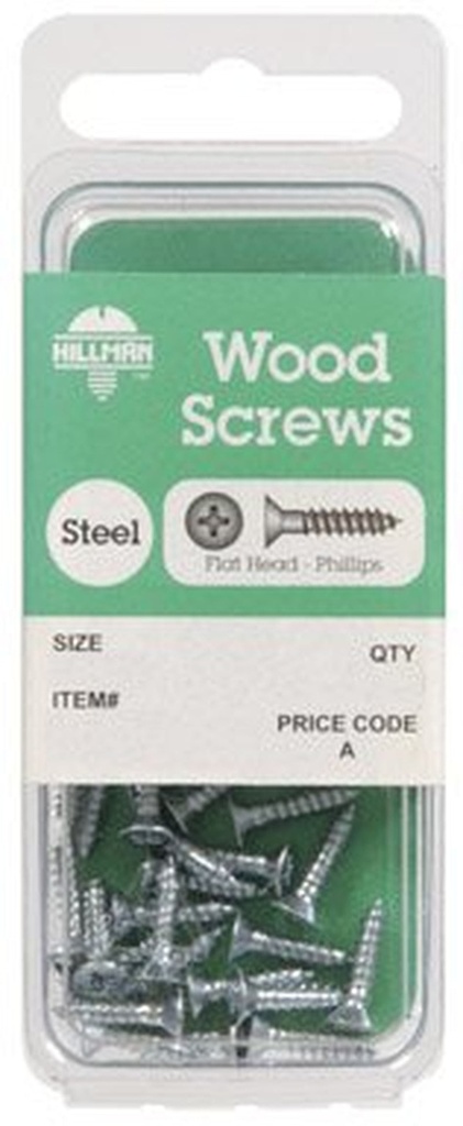Hillman Wood Screws No. 10 X 1-3/4 " Phillips Flat Head