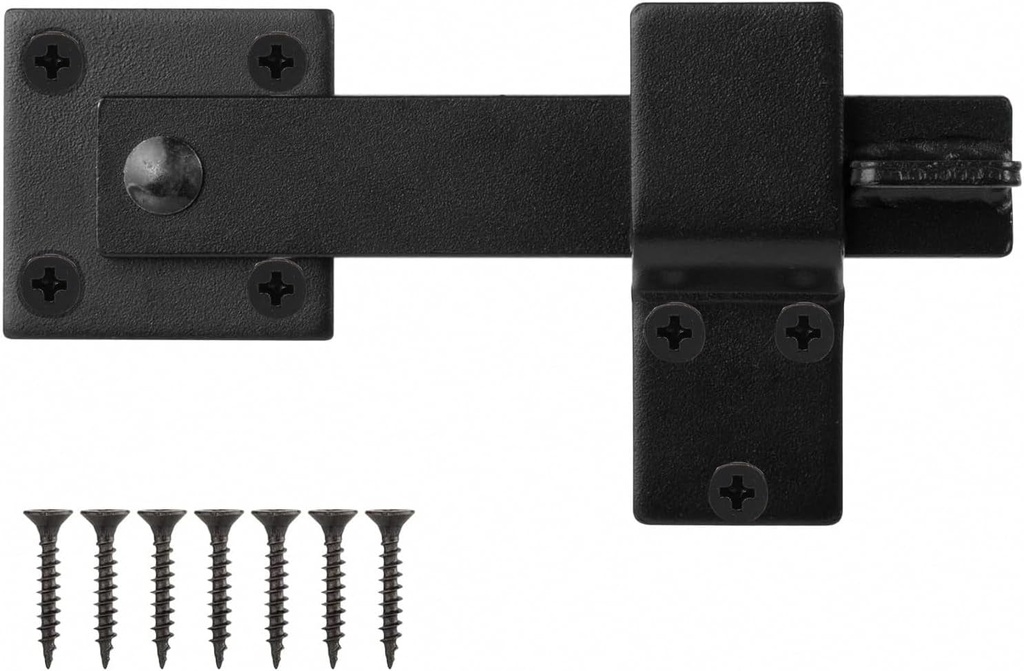 Sturdy 6" Farm Flip Fence Gate Latch, Barn Door Lock Flip Latch Hardware,Black Barn Door Hardware Farm Gate Latch for Sliding Doors, Cabinet, Shed