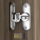 Barn Door Lock – Small 90/180 Degree Flip Sliding Door Latch Heavy Duty Bar Gate Latches Safety Slide Door Lock for Bathroom, Garden, Bedroom, Cabinet (Silver-1Pack)
