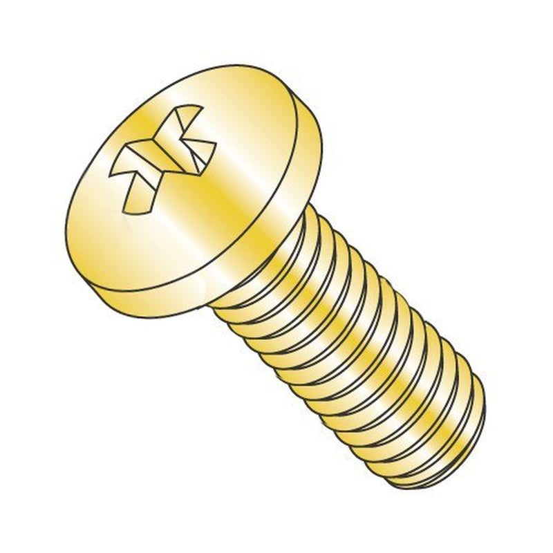 6-32 X 7/8" Machine Screws/Phillips/Pan Head/Steel/Zinc Yellow (Carton: 9,000 Pcs)