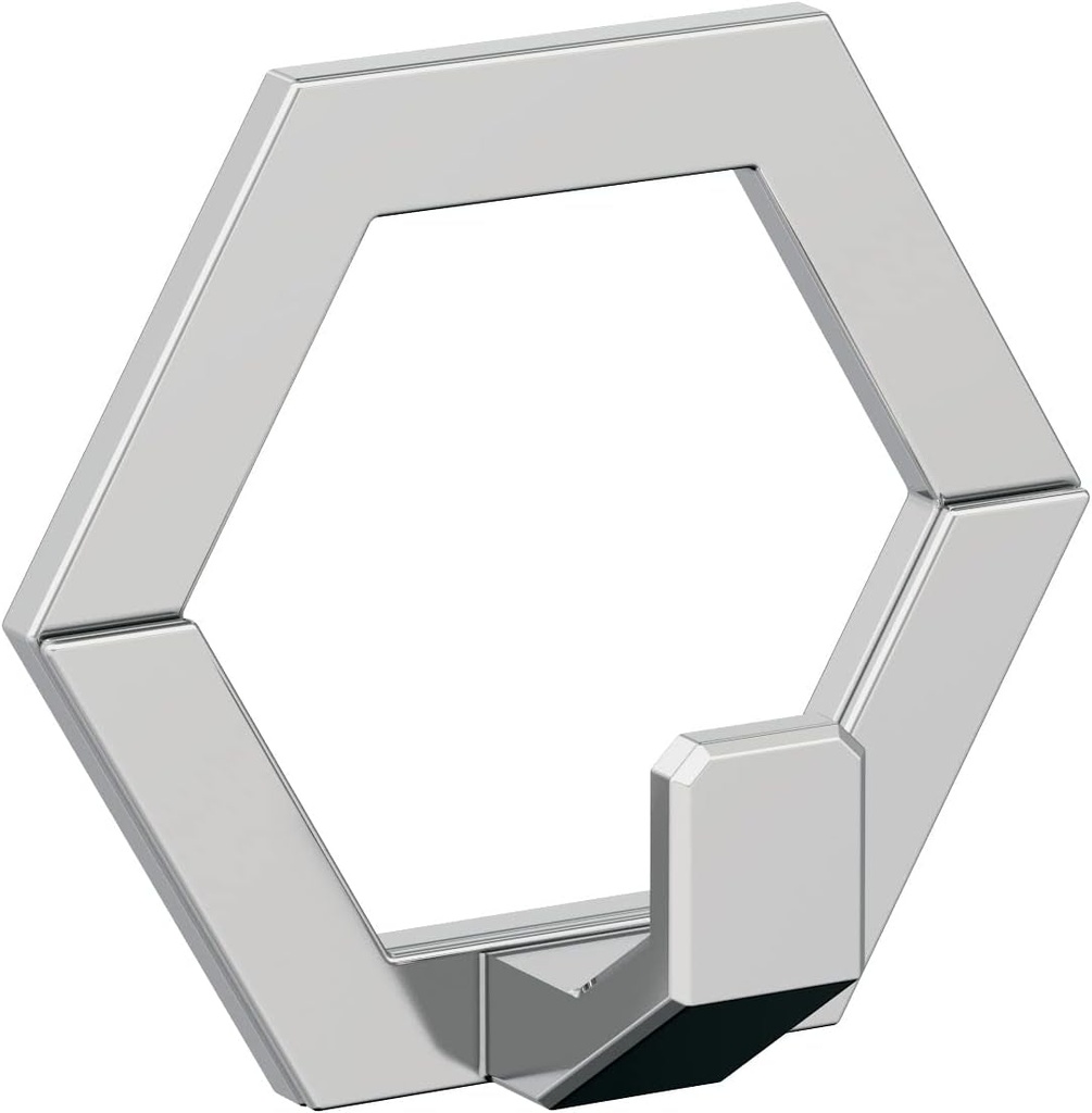 Amerock HBX3701526 | Prismo Single Prong Decorative Wall Hook | Polished Chrome Hook for Coats, Hats, Backpacks, Bags | Hooks for Bathroom, Bedroom, Closet, Entryway, Laundry Room, Office