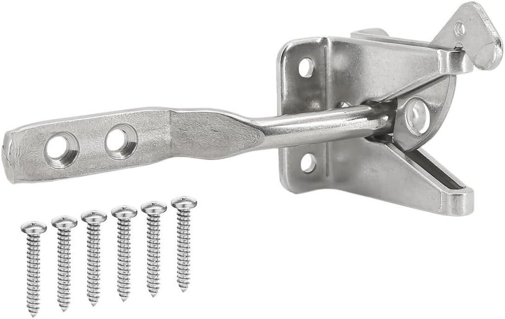 Stainless Steel 304 Automatic Self Locking Gate Latch Lock, Satin Finish 5-Pack