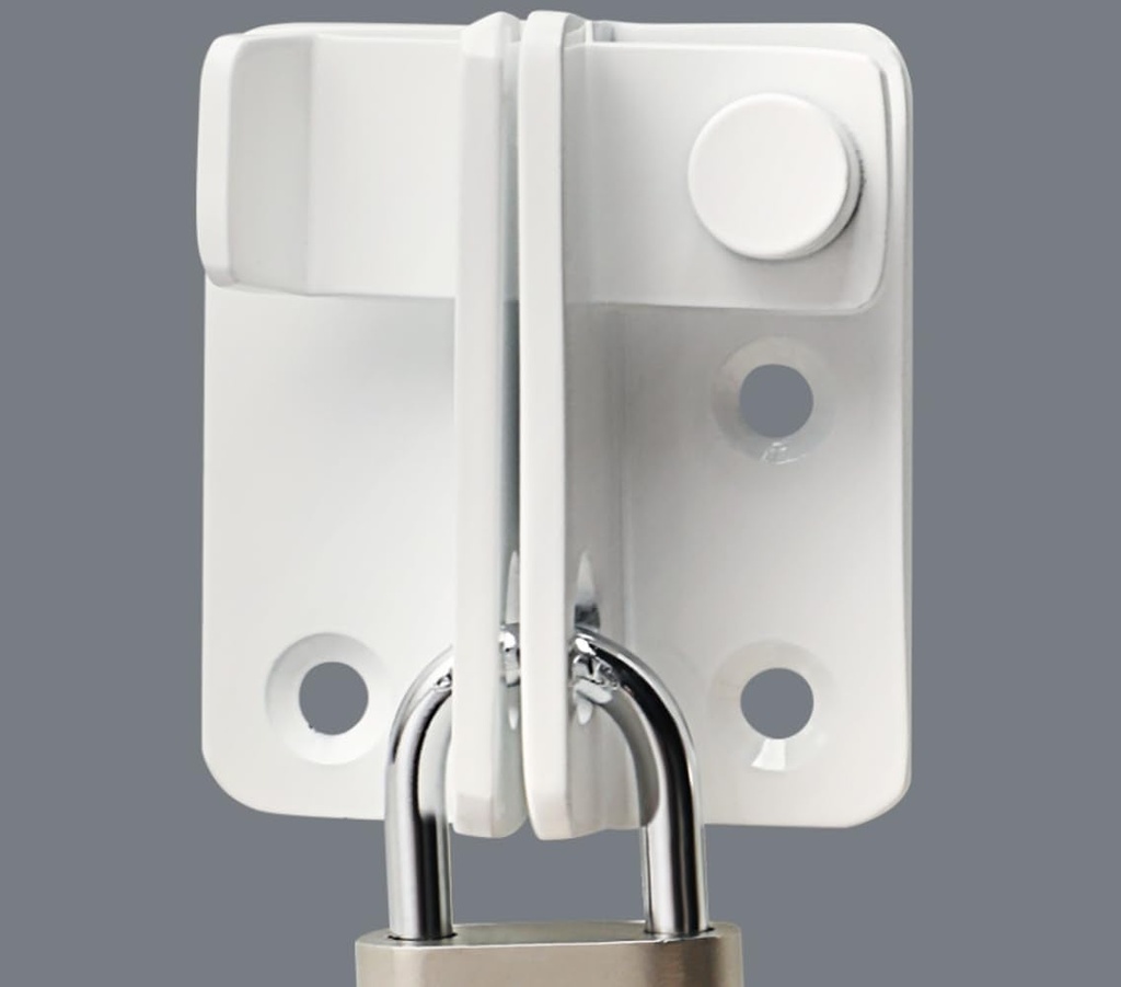 Alise Flip Latch Gate Latches Slide Bolt Latch Safety Door Lock Catch for Barn Cabinet Pet Cage Garden Bathroom Garage Window Sliding Door,Stainless Steel White Finish MS3006R-W
