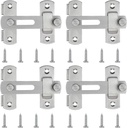 Stainless Steel Flip Latch Gate Latches Bar Latch Safety Door Lock for Pet Gate,Cabinet Furniture, Window,Brushed Finish (4 Pack)