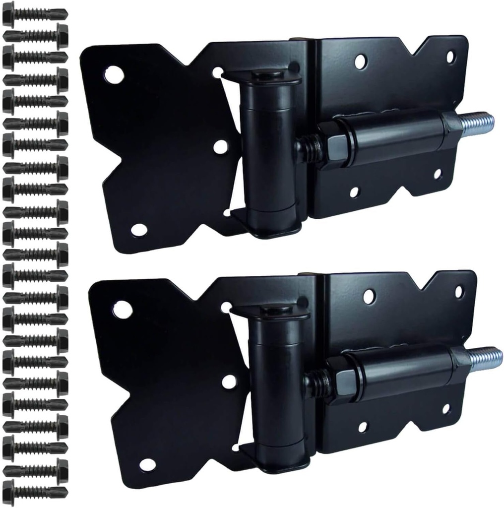 Vinyl Gate Hinges Black - for Vinyl, PVC or Plastic Fencing. Vinyl Fence Gate Hinges W/Mounting Hardware