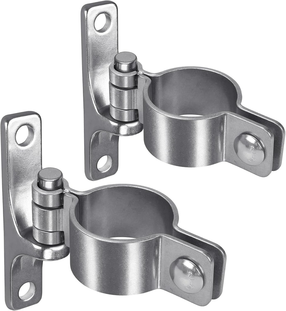 304 Stainless Steel Gate Hinges Wall Mount | 1-7/8'' Pipe Gate Hinge, Heavy Duty Chain Link Fence Gate Hinge with 5/8'' Pin, Sturdy Fence Gate Hinge, 2Pack