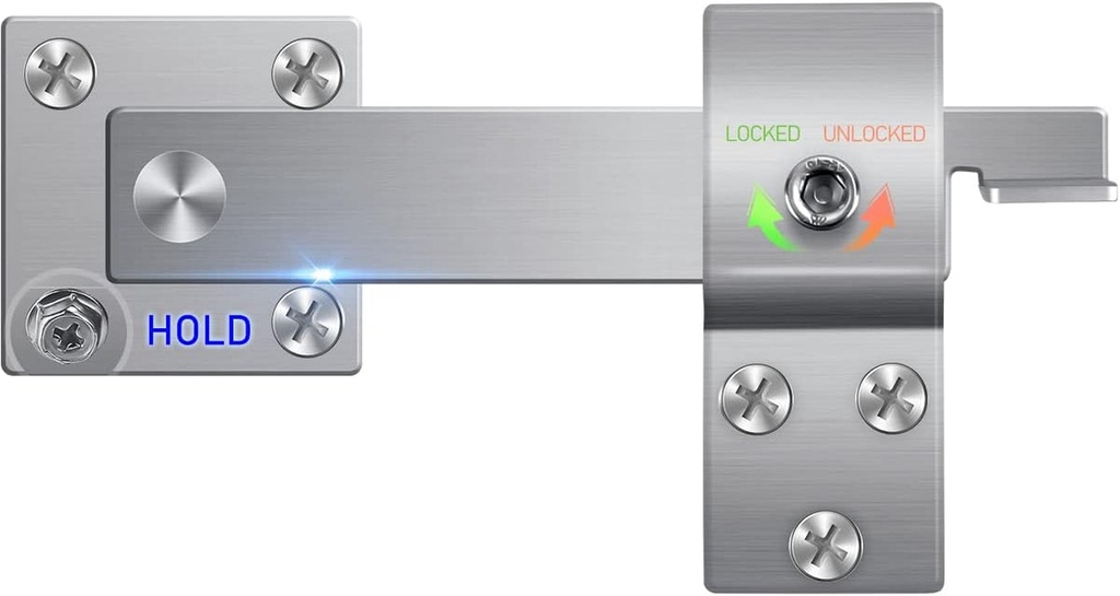 6" Stainless Steel Bar Door Latch with Full Locking Device, 180° Design Heavy Duty Double Gate Latch Hardware, Antirust Flip Barn Door Latch Security Lock for Wooden Fence, Cabinet,Farm Gates