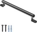Benelabel 17" Barn Door Pull Handle, Metal Fence Gate Pull Handle, Heavy Duty Sliding Door Handle for Gate Barn Door, Closet, Garage, Drawer, Towel Bar, Stairs, Includes Install Hardware, Black