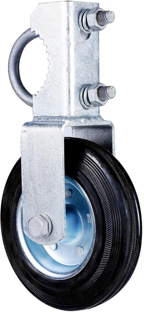 6'' Heavy Duty Gate Wheel: Chain Fence Gate Support Wheel with Solid Rubber for Metal Tube Gate, Hot-Dip Galvanized Frame, 550Lbs Capacity for Metal Swing Gate, Farm, Cattle Gate. TOOLTRIZ