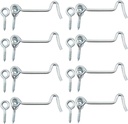 8 Pcs 2.5 Inches Cabin Hook Eye Latch Gate Door Swivel Window Door Hook with Mounting Screws (Silver, 2.5 Inches)