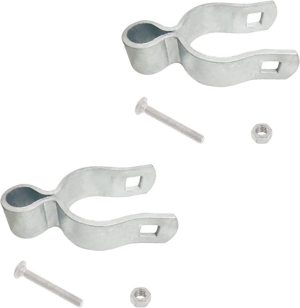 2 Pack Chain Link Fence Gate Post Hinge for 1-5/8" outside Diameter Post/Pipe, Pressed Steel Galvanized Chain Link Post Gate Female Hinge - Nut/Bolt Included for Hinge