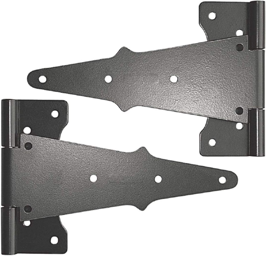 Nuvo Iron TH8BLK Black Galvanized Steel 8" Tee (2 Pcs) Hardware Gate Hinge