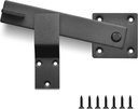 Heavy Duty 6" Barn Door Gate Flip Latch Lock, Study Metal Gate Latch for Outdoor Fence, Shed, Farm Gate, Sliding Barn Door, Provides Extra Security & Privacy, Easy Installation, Black