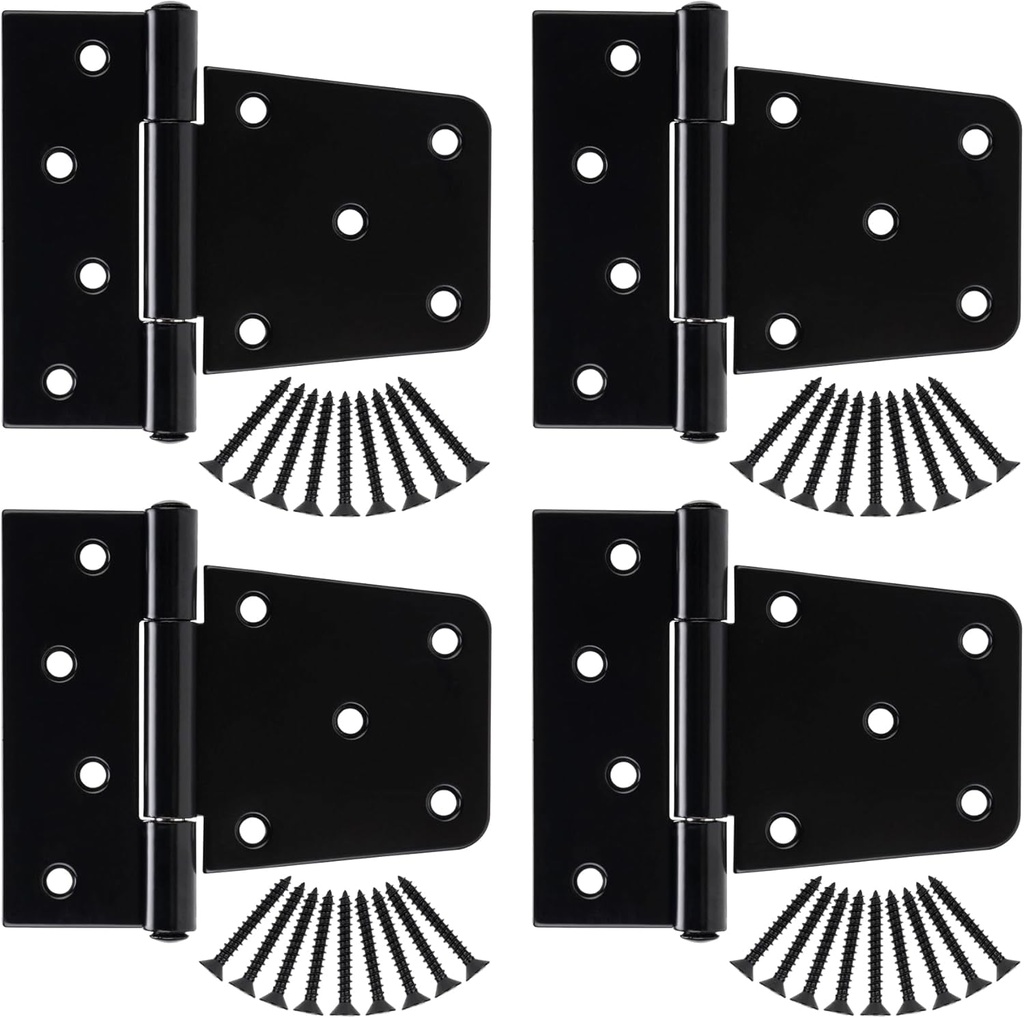 3.5 Inch Heavy Duty Gate Hinges Fence Door Hinges Durable Gate Strap Hinge for Indoor Outdoor, Gate Hardware Kit for Shed, Wooden Fences, Vinyl Fence Gate, Barn Door, Garage, 4 Pack