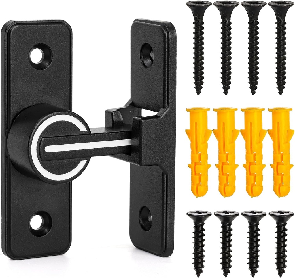 Peohud Barn Door Lock Hardware, 90 Degree Luminous Flip Gate Latch, Heavy Duty Sliding Door Lock for Home Security, Bedroom, Bathroom, Office