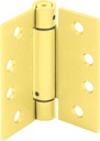 Prime-Line U 1158363 Door Hinge Commercial UL Adjustable Self-Closing Spring Hinge, 4 In. X 4 In. with Square Corners, 4 Holes per Leaf with Screws, Satin Brass Finish, .130 In. Gauge (3 Pack)