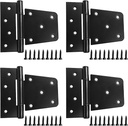 Heavy Duty Gate Hinges 3.5 Inch 4 Pack, Black Door Shed Hinges Square Barn Hinges for Shed Barn Wood Fence Gate (Included Screws)