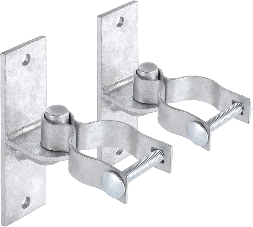 Wall Mount Gate Hinge | Pipe Gate Hinge 2 Pack Chain Link Fence Gate Hinges Fence Post Chain Link Gate Hinge (2)