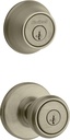Kwikset 690T 5 SMT 6AL RCS 690 Tylo Keyed Entry Knob and Single Cylinder Deadbolt Comob Pack, Antique Brass
