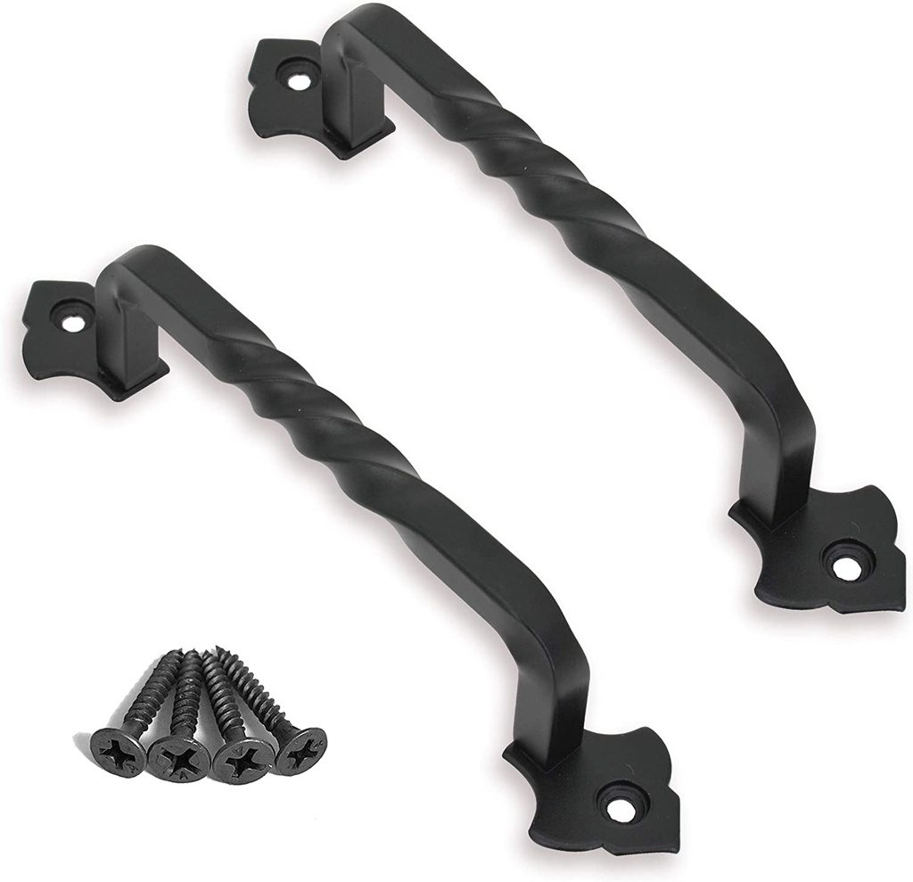 OVOV 2 Pack Barn Door Pull Handle Hardware for Wooden Garden Gate Shed Cabinet Door (2Pcs 4Inch)