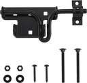 HOME MASTER HARDWARE Slide Bolt Gate Latch, Heavy Duty Sliding Bolt Door Lock with Padlock Hole for Wooden Fence/Shed Door/Yard Door/Barn Door/Interior and Outdoor Latch, Black